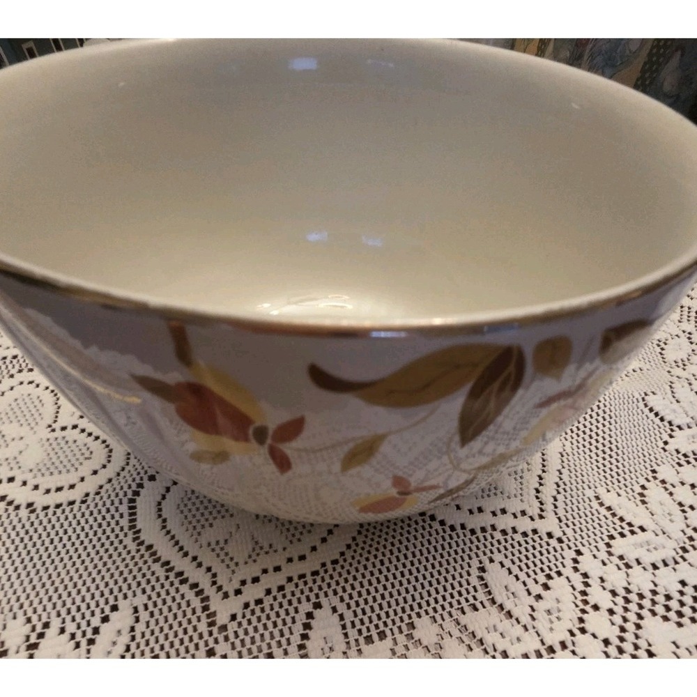 Vintage Hall's Superior Jewel Tea Autumn Leaf Large 9" Mixing/ Serving Bowl